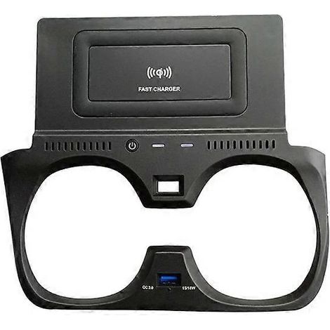 Chargeur sans fil 15 W pour voiture, compatible avec les modèles BMW Série 3 G20 et G28 (2019-2020), avec support de téléphone intégré et plaque de charge rapide.