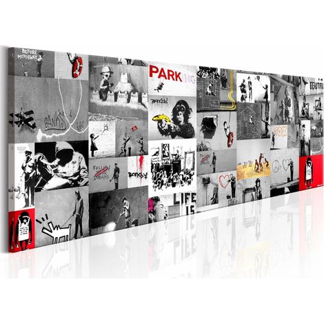 Tableau street art banksy II - 135 x 45 cm (1/4)