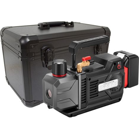 Bomba de Vacio 2 etapas con Bateria de Litio 18V 5.0Ah en Maletin Profesional