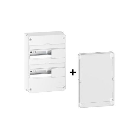 Schneider - Resi9 - Coffret 2 Rangu00e9es de 13 Modules + Porte Transparente - Ru00e9f. : R9H13402+R9H13426 (1/4)