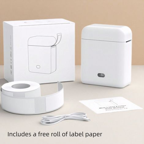 Machine d'étiquetage portable avec ruban - Mini imprimante thermique sans fil, imprimante d'autocollants Bluetooth sans encre, idéale pour la maison, le bureau et les projets DIY (1/5)
