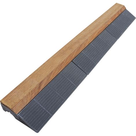 Bordure clipsable pour dalle bois en pin autoclave – 118 x 19,5 cm – Carrossable pour véhicules légers – Accès PMR – Xtiles (1/5)