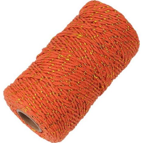 Corda di cotone bicolore da 100 metri e 2 mm di diametro, filo colorato per confezionare regali e lavori fai da te, verde e bianco (1/5)