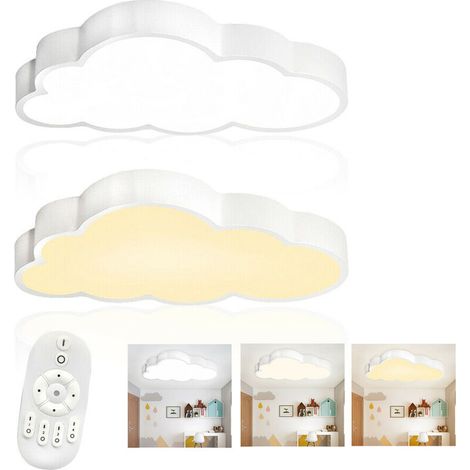 Plafonnier Plafonnier LED 48 W à intensité variable avec télécommande,Forme de nuage,Ultra fin,Pour chambre d'enfant, garçon et fille HENGMEI-DOU (1/4)
