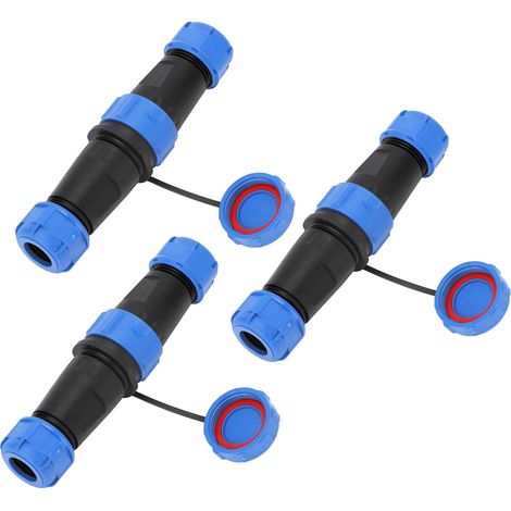 Connecteur de câble d'alimentation électrique industriel, 3 pièces, 2 broches, étanche IP68, cloison d'aviation, AC500V 30A (1/5)