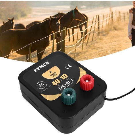 Unité principale de clôture électronique portable à impulsions pour élevage (portée de 16 km), système de clôture électronique de 0,3 joule, actionneur de clôture CA, norme américaine 110 V (1/5)
