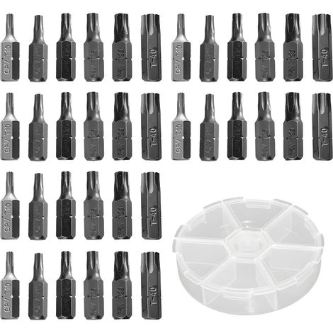 36-teiliges 25-mm-Stahlschraubendreher-Bit-Set T10, T15, T20, T25, T30, T40, universelles 1/4-Zoll-Magnet-Schlagschrauber-Bit-Set für Bohrmaschinen, Schraubendreher, Reparaturen, Heimwerkerwerkzeuge, 