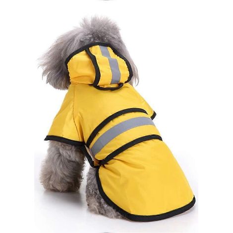 Imperméable pour chien avec capuche et bandes réfléchissantes, veste de pluie imperméable ultra-légère et respirante pour petits chiens (taille XXL) (1/5)