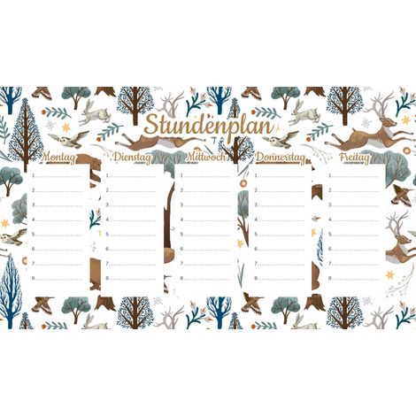 Piano di lezione magnetico Foresta invernale 45x26 cm
