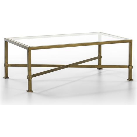 Mesa De Centro 120X70X45 Cristal/Metal Dorado Antique (1/2)