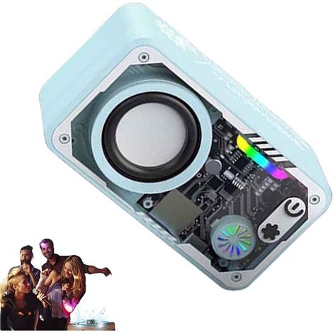 Haut-parleur Bluetooth transparent lumière LED couleur portable mini (1/5)