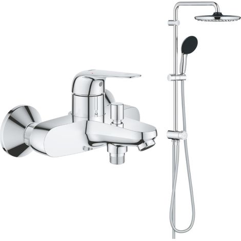 Pack mezclador mecánico de baño/ducha GROHE Swift + columna de ducha cromada GROHE Vitalio Start 250