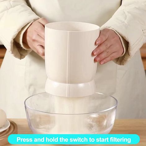 Tamis Électrique - Capacité 1 L - Fonctionne sur 2 Piles AA - Pour Farine et Poudres - Usage Cuisine Familiale ou Pâtisserie - 1 Pièce (1/5)