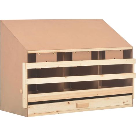 Pondoir 3 compartiments 93x40x65 cm bois de pin massif CFW638728 (1/5)