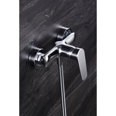 Robinetterie de douche monotrou  Modèle BELGIQUE  Installation encastrée dans le mur  Finition chrome  [IMEX®] (1/2)
