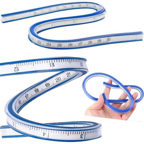 Regle Courbe Flexible, Regle Plastique Souple, Rgle Incurvé, Règle de Serpent(2pcs) (1/5)