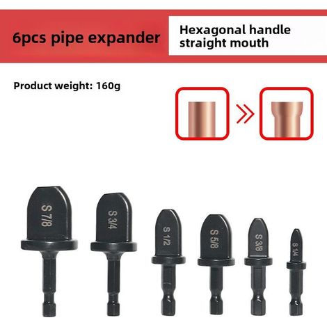 Outil perçage/alésage manuel multifonction pour tubes britanniques Compatible tubes cuivre réfrigérateur et climatiseur 6 élargisseurs tubes droits Poignée hexagonale (1/5)