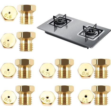 16 Pièces Gicleurs Gaz, Kit Multitailles (0.5-1.1mm) (1/5)