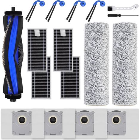 X9 Accessoires de Rechange Compatibles avec ECOVACS DEEBOT X9 PRO OMNI Robot Aspirateur, 1 Brosse Principale, 4 Filtres, 4 Brosses Latérales, 2 FOREHILL Roller, 4 Sacs à poussière (1/5)