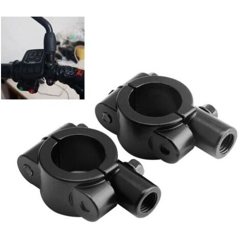 2 pezzi Supporto per specchietto retrovisore da manubrio per moto, morsetti di fissaggio per specchietto φ22mm