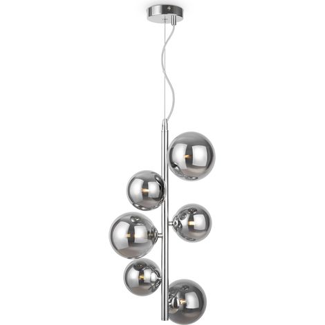 Suspension Maytoni Dallas chrome, 6 globes fumés G9 (1/4)