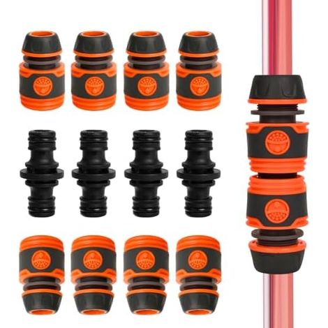 Kit de raccords de tuyaux, 15 raccords de 1/2 Pouce (13 mm) avec raccords, raccords pour tuyaux d'arrosage et Buses d'arrosage (1/5)