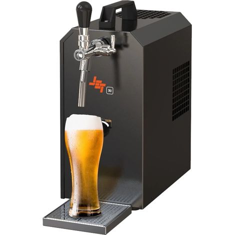 Zapfanlage, Bierzapfanlage JET 30K Bierkoffer mit Luftpumpe Durchlaufkühler 1-leitig Trockenkühler, bis zu 30 Liter/h