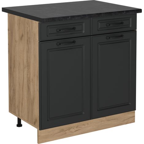 Mobiletto base per cucina R-Line, Antracite casa di campagna, 80 cm , PL Antracite, Vicco