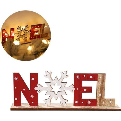 Wooden Christmas Santa Claus Snowman Snowflakes Letter Decoration Table Ornament Letters Sign Party (1/5)