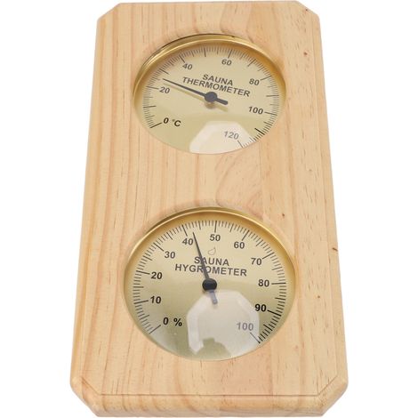 Thermomètre et hygromètre 2 en 1 pour sauna : mesure de l'humidité et de la température en intérieur. Hygrothermographe pour sauna en bois. (1/5)