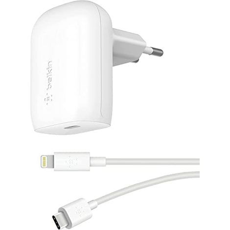 Belkin 30W PD 3.0 PPS USB-C Wall Charger + USB-C/Lightning kábel 1m - White (1/5)