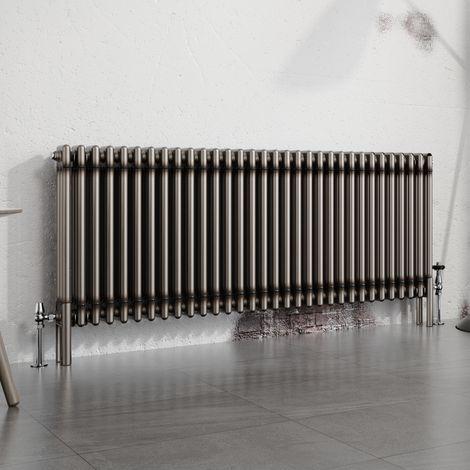 Warmehaus Traditional Radiator Raw Metal 600x1462mm Triple Column (1/5)