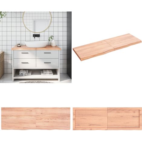 Comptoir de salle de bain marron 120x40x(2-4) cm bois traité - Comptoir Salle De Bain - Comptoir Bois - Plan De Travail Salle De Bain - Meuble Lavabo - Rangement Salle De Bain - Home & Living (1/5)