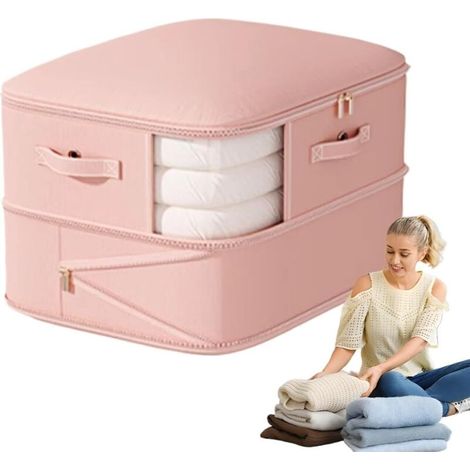 Kompressions-Aufbewahrungstaschen, Kompressions-Aufbewahrungs-Organizer, 2-lagige, platzsparende Tasche mit Reißverschluss für Bettdecken, Kissen, Bettwäsche, Ankleidezimmer, Zuhause, Studenten, Wohnm (1/4)