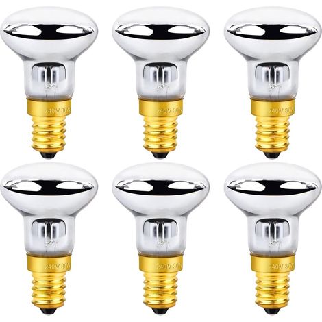 Lot de 6 ampoules à lave E14 30 W R39 lumière chaude 2700 K 340 lm AC 230 V petit culot pour Lavalamp lampes à lave lampe volcano lampe à 39 x 39 mm (1/4)
