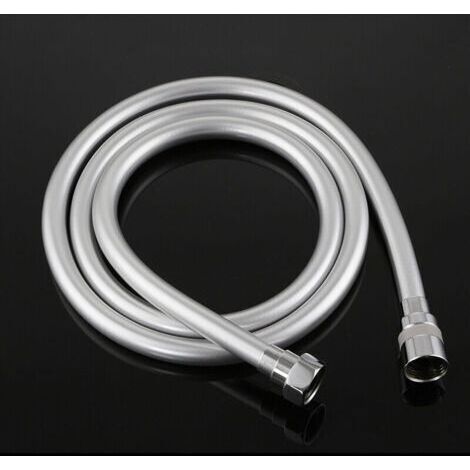 Flexible de douche anti-torsion, flexible de douche 2,0 M, PVC, gris argent.
