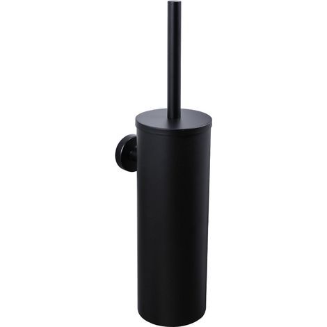 Stainless Steel Toilet Brush, Wall-Mounted Toilet Brush with Antibacterial Brush Holder, Toilet Brush for Toilets (Black)