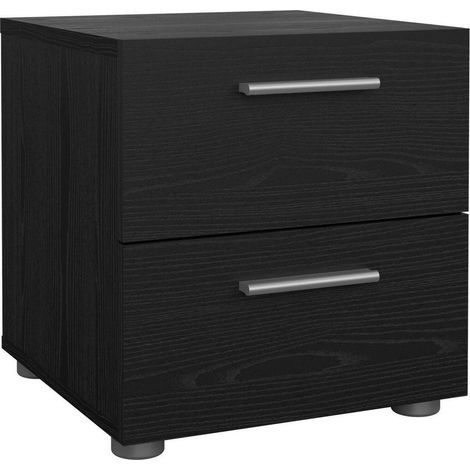 Dmora - Comodino Amber, Comò basso, Tavolino da notte, Mensola da letto, 40x40 h42 cm, Nero
