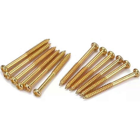 12 goldene Tonabnehmerschrauben für Gitarren, kompatibel mit Pb/Jb-Tonabnehmern, 37 mm, 3 mm Gewinde, Metall-Ersatzteile, Gitarrenzubehör (1/4)