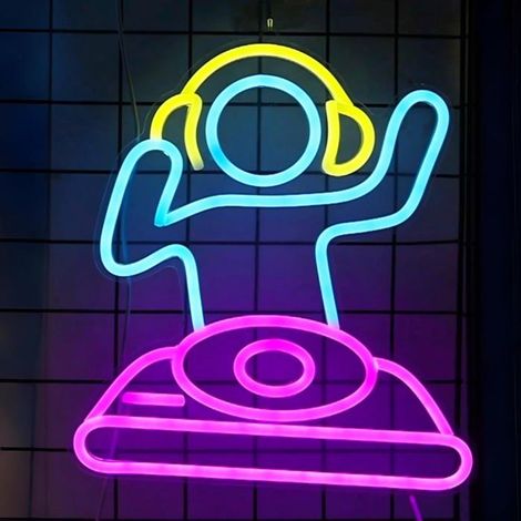 Néon tendance, idéal pour la décoration murale. Lecteur DJ Anywin, néon LED USB, intensité variable. (1/4)