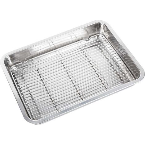 Kaelt - AGE Plat de cuisson Plat de cuisson rectangulaire en acier inoxydable avec support Plat de cuisson domestique Passe au lave-vaisselle et durable (1/5)