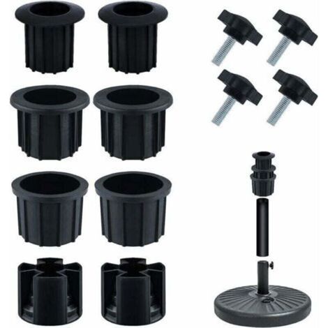 Rechange pour Porte-Parapluie, Bouchon Cache Trou avec Bouton Étoile INOX m8 Accessoires Parasol Accessoires Pied Parasol pour Table de Terrasse Balcon Arrière-Cour (Noir 12pcs)