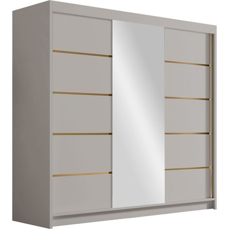 Armario Closico 185, Cachemira, 215x200x58cm, Puertas de armario: Correderas, Número de estantes: 0