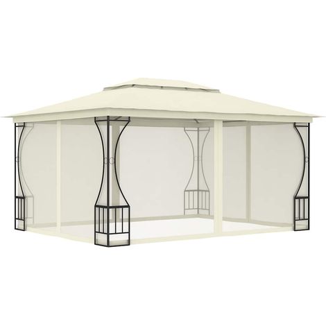 Cenador con redes color crema 300x400x265 cm vidaXL