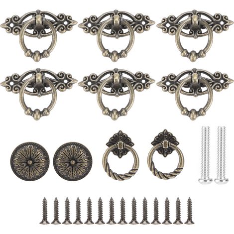10Pcs Drawer Handles Alloy MultiStyle Vintage Kitchen Bathroom Cabinet Wardrobe Pulls (1/5)