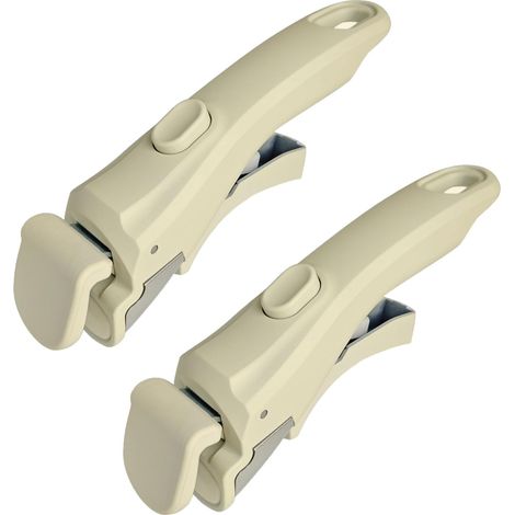 Ensemble de 2 pièces avec poignées détachables, blanc cassé, poignées universelles, durables et résistantes à la chaleur.