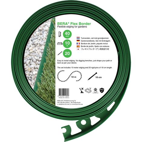 Bordo - BERA Flex Border - Lunghezza 10 m - Altezza 4 cm - Verde (1/2)