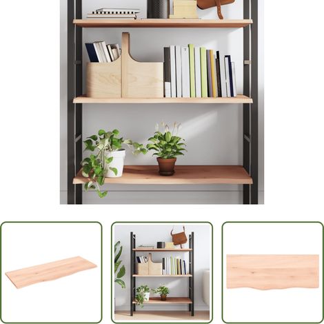 Wandregal Eiche -  Wandregal 100x40x2 cm Massivholz Eiche Unbehandelt (1/5)