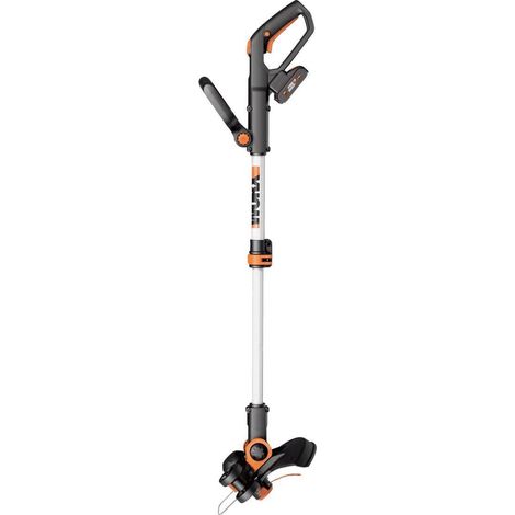 WORX WG163E Desbrozadora y Cortabordes 2 en 1 a Batería 20V 2Ah, Sistema Command Feed Automático, Cabezal Giratorio 90°, para Jardines Medianos