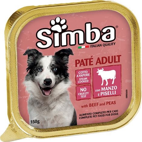 ALIMENTO PER CANI 'PATE' ADULT' manzo e piselli - gr 150- 24 pezzi  - MONGE